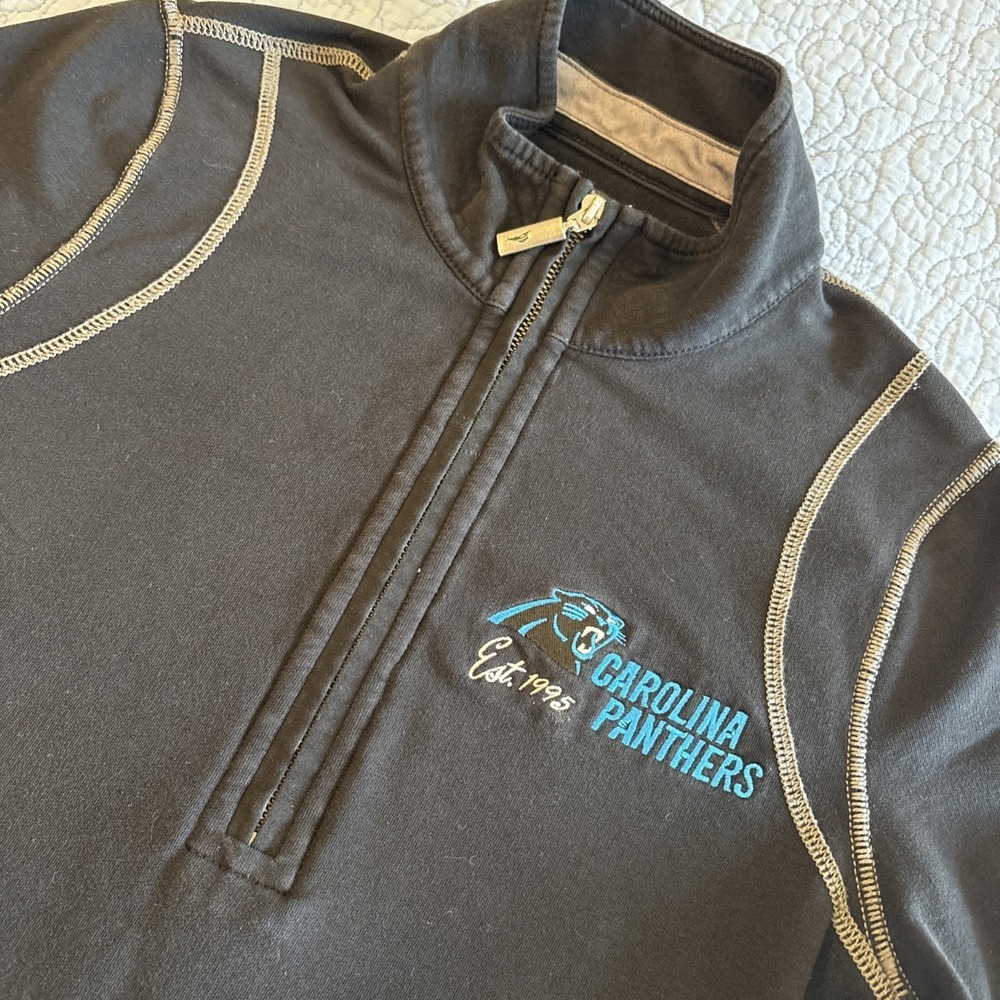 Carolina Panthers Tommy Bahama Mens Medium 1/2 Zip Shirt Football